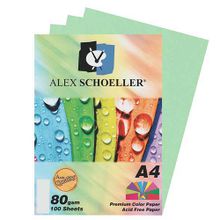 Alex Schoeller 80 gr A4 100 Adet Yeşil Renkli Kağıt