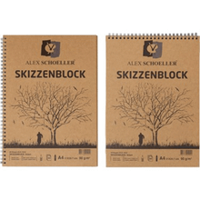 Alex Schoeller A4 90 GR 60 Yaprak Kraft Spiralli Eskiz Blok