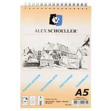 Alex Schoeller A5 90 gr 60 Sayfa Spralli Eskiz Çizim Blok