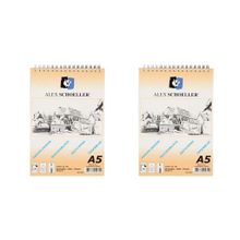 Alex Schoeller ALX-821 A5 90 GR Spiralli Dikişli 60 Yaprak 2'li Eskiz Bloknot