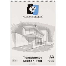 Alex Schoeller ALX-822 A3 50/55 gr 30 Yaprak Transparan Spiralli Eskiz Blok