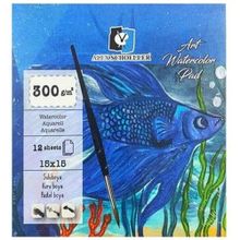 Alex Schoeller Art Spiralli 15x15 cm 300 gr 12 Yaprak Sulu Boya Defteri