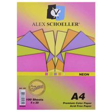 Alex Schoeller Neon A4 80 gr 100'lü Renkli Fotokopi Kağıdı