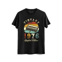 Alfa 93864 Vintage 1976 Limeted Edition Siyah Kadın T-shirt