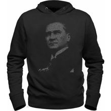 Alfa Tshirt M.kemal Atatürk Siyah Kapşonlu Erkek Sweatshirt