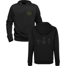 Alfa Tshirt Of The Rings Siyah Ön Arka Baskılı Erkek Sweatshirt
