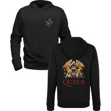 Alfa Tshirt Queen-Mercury Tasarımlı Baskılı Siyah Ön Arka Baskılı Erkek Sweatshirt