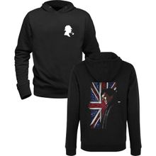Alfa Tshirt Sherlock Holmes Resimli Baskı Hammer Siyah Ön Arka Baskılı Erkek Sweatshirt