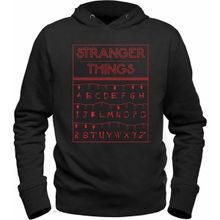Alfa Tshirt Stranger Things Siyah Kapşonlu Siyah Erkek Sweatshirt