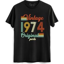 Alfa Tshirt Vintage 1974 Original Parts Kısa Kollu Siyah Erkek T-shirt