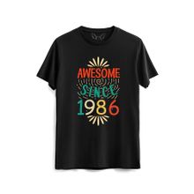 Alfa Tshirt Vintage 1986 Awesome Uzun Kollu Siyah Erkek T-shirt