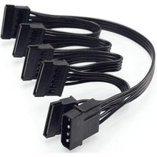 Alfais 4355 Molex IDE 4 Pin To 5 Port Sata Power HDD 60 cm Güç Çoklayıcı Kablo