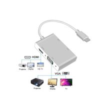 Alfais 4498 USB 3.1 Type-C To HDMI / VGA / DVI / USB 3.0 Dönüştürücü Adaptör