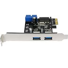 Alfais 4703 PCI Express USB 3.0 2 Port Sata Güç 19 Pin Çoklayıcı Kart