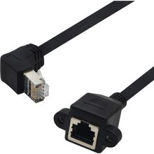 Alfais 4777 1.5 mt RJ45 Dişi Erkek Uzatma Dirsek 90 Derece Panel Tipi Cat6 Montaj Kablosu