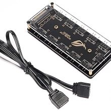 Alfais 4847 3 Pin 11 Port 5V SATA Power Güç Fan Çoklayıcı Şerit ARGB RGB Led HUB Splitter Kablo