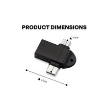 Alfais 4965 Siyah Micro Type-C 3 In 1 USB Dönüştürücü Çevirici Adaptör