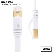 Alfais 4980 0.5 m 10GBPS 600 mhz Cat7 Ethernet RJ45 Modem Internet Kablosu
