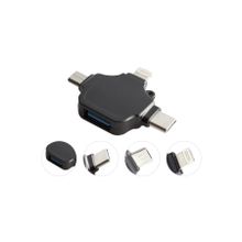 Alfais 5003 Lightning iPhone Type-C Micro USB 3in1 USB 3.0 Dişi Mouse Flash Otg Çevirici Adaptör