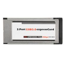 Alfais 5120 2 Port USB 3.0 34 mm Express Cardpus Pcmcia Adaptör Kartı