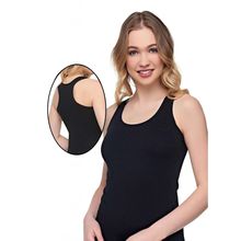 Alışveriş Meydanı Kalın Askılı Sporcu Likralı Siyah Kadın Atlet