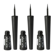 Alix Avien Matte Line Waterproof Çabuk Kuruyan Siyah 3 Adet Eyeliner