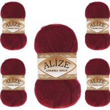 Alize Angora Gold 57 Bordo 5 Adet Örgü İpi