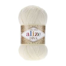 Alize Diva 62 Açık Krem 100 gr Örgü İpi