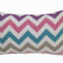 Alkan Homes 43 x 43 cm Beyaz Kırlent Dünyası Dikdörtgen Zigzag Desen Dijital Baskılı Kırlent Kılıfı