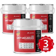 Alkoru Süper Likit Membran Kauçuk ve Elyaf Katkılı 3x15 kg Sıvı Su Yalıtım Malzemesi