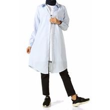 Allday 51664 Mavi Gizli Patlı Gömlek Tunik
