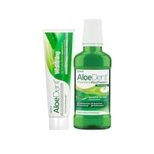 AloeDent Doğal Aloevera ile Ekstra Beyazlatıcı Diş Macunu 100 ml Alkolsüz ve Florürsüz Ağız Kokusu Önleyici Doğal 250 ml Ağız Bakım Suyu