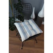 Altın Pamuk Beta Pofidik Gri Krem Bağcıklı 40x40 cm Sandalye Minderi