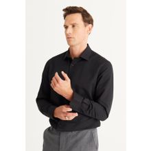 Altınyıldız 4A2024100012 Classics Slim Fit Klasik Yaka Siyah Erkek Gömlek
