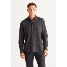 Altınyıldız Classics 4A2024100192 Antrasit Slim Fit Düğmeli Yaka Erkek Gömlek