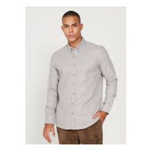 Altınyıldız Classics 4A2024100192 Bej Slim Fit Düğmeli Yaka Erkek Gömlek