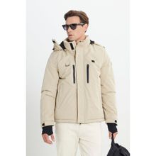 Altınyıldız Classics Su Geçirmez Termometreli Outdoor Mont Kaban Bej Uzun Kol Standart Fit Erkek