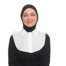 Altobeh Kadın Düz Gömlek Yaka Hazır Tesettür İç Boyunluk Kurtarıcı Yakalık, Ekru
