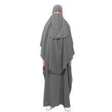 Altobeh Sultanbaş Nikaplı Çarşaf Cilbab Khimar Abaya Kolu Lastikli Hakim Yaka Peçeli Medine İpek Kot Ferace