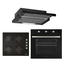 Alveus Black Style 614 MFA 614 - GLS 640 - F5 ECR 3'lü Siyah Ankastre Set