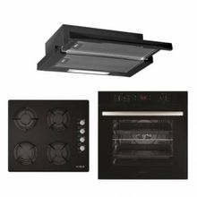 Alveus Black Style 627 MFA 627-GLS 640-F5 ECR 3'lü Siyah Ankastre Set