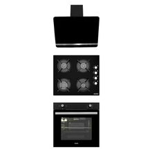 Alveus New 604 Bindesit - GLS640-MFA604 Siyah 3'lü Ankastre Set