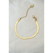 AlyaStore İtalyan Zincirli Çelik Gold Renk Bileklik