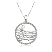 Amazeus 925 Ayar Müzik Temalı Kadın Gümüş Kolye