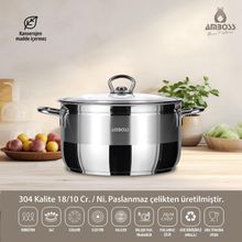Amboss Saphire Paslanmaz Çelik 18 cm Derin Tencere