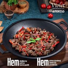 Amboss Violet 33 cm Döküm Sac Kavurma Gözleme Tavası