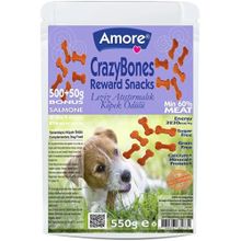 Amore 550 gr Crazybones Somonlu Atıştırmalık Yumuşak Köpek Ödülü
