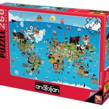 Anatolian Karikatür Dünya Haritaesı 260 Parça Puzzle