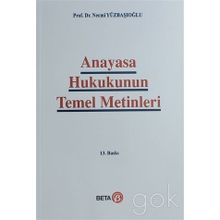 ANAYASA HUKUKUNUN TEMEL METINLERI - NECMI YÜZBAŞIOĞLU (ISBN:9786053771371)