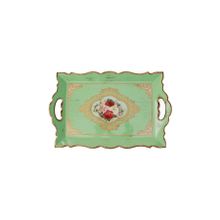 Ancel Ahşap Yeşil Çatlatma 42.5x28 cm Tepsi